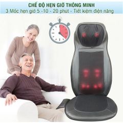 Ghế đệm massage ô tô toàn thân hồng ngoại Puli PL-802 - Công suất 48W, chế độ sưởi ấm, massage linh hoạt 360 độ, quà tặng sức khỏe