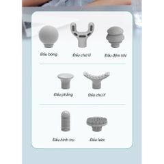 Súng Massage Cầm Tay Mini Puli PL-657 - 7 Đầu Massage Đa Năng, Pin Sạc 4 Giờ, Thiết Kế Hiện Đại, Giải Tỏa Căng Thẳng