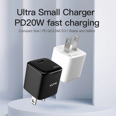 Củ Sạc Nhanh Kumi 20W Công Nghệ GaN - Siêu Nhỏ Gọn, Sạc Nhanh An Toàn, Tương Thích iPhone và Android