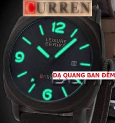 Đồng hồ quartz CURREN 8158 dây da thể thao cổ điển, dạ quang, phong cách nam thời trang - Quà tặng hoàn hảo cho nam giới