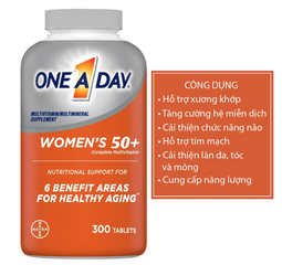 One A Day Women's 50+ Multivitamin - Vitamin Tổng Hợp Dinh Dưỡng Cho Phụ Nữ - Bổ Sung Năng Lượng và Sức Khỏe Tim Mạch, 300 Viên