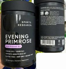 Viên Uống Tinh Dầu Hoa Anh Thảo Sports Research Evening Primrose 1300mg 120 Viên - Hỗ Trợ Sức Khỏe Phụ Nữ, Cân Bằng Nội Tiết, Giảm Triệu Chứng Tiền Kinh Nguyệt