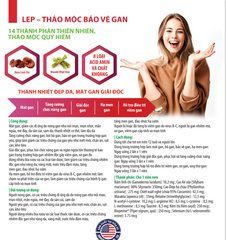 Viên uống bảo vệ gan Lep Robinson - Thanh nhiệt, giải độc, hỗ trợ chức năng gan, nhập khẩu từ Mỹ, 30 viên, cao cấp