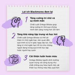 Viên Uống Blackmores Ginkgoforte 40 Viên - Hỗ Trợ Cải Thiện Trí Nhớ, Tăng Cường Chức Năng Nhận Thức và Tuần Hoàn Máu Não