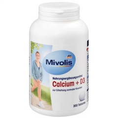 Viên uống canxi Mivolis Calcium + D3 300 viên - Tăng cường sức khỏe xương và răng cho người lớn và trẻ em