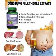Viên uống Milk Thistle Extract Giải Độc Gan - Hỗ Trợ Chức Năng Gan, Thanh Lọc Cơ Thể, Tăng Cường Sức Khỏe Tổng Thể