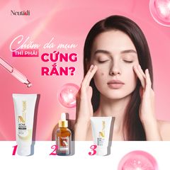 Combo Neutidi Chăm Sóc Da Dầu Mụn - Sữa Rửa Mặt, Serum Niacinamide và Gel Dưỡng Ẩm - Giảm Mụn, Se Khít Lỗ Chân Lông, Tái Tạo Da