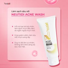 Combo Neutidi Chăm Sóc Da Dầu Mụn - Sữa Rửa Mặt, Serum Niacinamide và Gel Dưỡng Ẩm - Giảm Mụn, Se Khít Lỗ Chân Lông, Tái Tạo Da