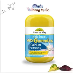 Kẹo Dinh Dưỡng Nature's Way Vita Gummies Canxi + Vitamin D cho Trẻ Em - Bổ Sung Canxi và Vitamin D3 Phát Triển Xương Răng Chắc Khỏe