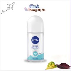 Lăn Khử Mùi NIVEA Intense Protection cho Nữ - 50ml Hương Tươi Mát, Bảo Vệ 72 Giờ, Không Gây Hại sức Khỏe