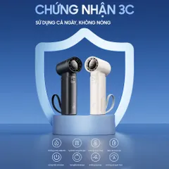 Quạt Cầm Tay Mini 3in1 Ollie - Tích Hợp Sạc Dự Phòng 9000mAh, 100 Cấp Độ Gió, Hoạt Động 50 Giờ - Quạt Tích Điện Thông Minh