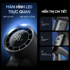 Quạt Cầm Tay Mini 3in1 Ollie - Tích Hợp Sạc Dự Phòng 9000mAh, 100 Cấp Độ Gió, Hoạt Động 50 Giờ - Quạt Tích Điện Thông Minh