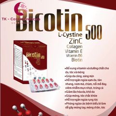 Viên Uống Bicotin 500mg, Giúp Làm Đẹp Da, Đẹp Tóc, Ngăn Ngừa Lão Hóa Da - Hộp 60 Viên