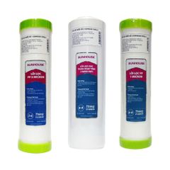 Bộ 3 lõi lọc nước SUNHOUSE - Lõi lọc PP 1, 5 micron và than hoạt tính - Giải pháp tối ưu cho nước sạch hàng ngày