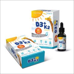 Naga D3 + K2 Drops Tăng Cường Hấp Thu Canxi Cho Bé, Hỗ Trợ Xương Chắc Khỏe, Cải Thiện Tình Trạng Còi Xương - 15ml
