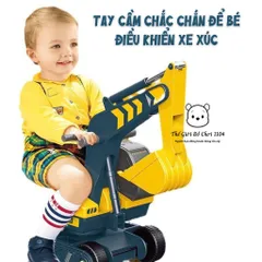 Xe Chồi Chân Máy Xúc Cho Bé Tải Trọng 70kg, Ghế Xoay, Bánh Chống Trượt, Kích Thước Lớn