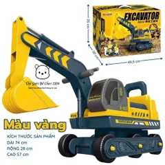 Xe Chồi Chân Máy Xúc Cho Bé Tải Trọng 70kg, Ghế Xoay, Bánh Chống Trượt, Kích Thước Lớn