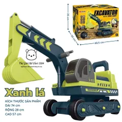 Xe Chồi Chân Máy Xúc Cho Bé Tải Trọng 70kg, Ghế Xoay, Bánh Chống Trượt, Kích Thước Lớn