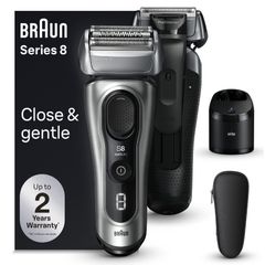 Máy Cạo Râu Braun Series 8 Thông Minh - Đầu Cạo Xoay 8 Hướng, Công Nghệ SyncroSonic, Sạc Tự Động, Sản Xuất Tại Đức