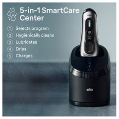 Máy Cạo Râu Braun Series 8 Thông Minh - Đầu Cạo Xoay 8 Hướng, Công Nghệ SyncroSonic, Sạc Tự Động, Sản Xuất Tại Đức