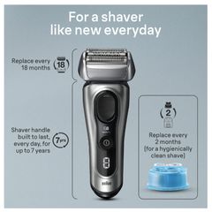 Máy Cạo Râu Braun Series 8 Thông Minh - Đầu Cạo Xoay 8 Hướng, Công Nghệ SyncroSonic, Sạc Tự Động, Sản Xuất Tại Đức