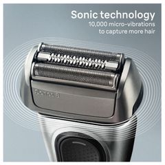 Máy Cạo Râu Braun Series 8 Thông Minh - Đầu Cạo Xoay 8 Hướng, Công Nghệ SyncroSonic, Sạc Tự Động, Sản Xuất Tại Đức