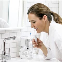 Máy tăm nước Cao Cấp Waterpik WP861 2 in 1 Complete Care 5.0, Kết hợp Bàn chải điện công nghệ siêu âm