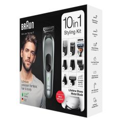 Tông Đơ Đa Năng Braun MGK7221 10 Trong 1 - Cắt Tóc, Cạo Râu, Tỉa Lông Mũi, Chăm Sóc Cơ Thể, Pin Sạc, Chống Thấm Nước