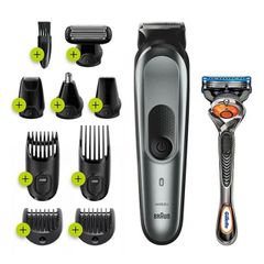 Tông Đơ Đa Năng Braun MGK7221 10 Trong 1 - Cắt Tóc, Cạo Râu, Tỉa Lông Mũi, Chăm Sóc Cơ Thể, Pin Sạc, Chống Thấm Nước