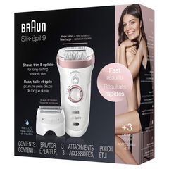 Máy Tẩy Lông Braun Silk-épil 9-720 Made in Germany - Thiết Bị Tẩy Lông Wet & Dry Với Công Nghệ MicroGrip Và Phụ Kiện Đính Kèm