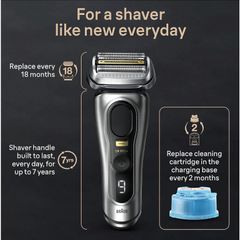 Máy Cạo Râu Braun Series 9 Pro+ 9567cc - Công Nghệ Cạo Sát, SmartCare 6 trong 1, Khô & ướt - Sản phẩm Đức Chính Hãng
