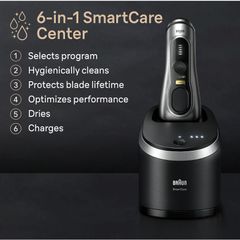 Máy Cạo Râu Braun Series 9 Pro+ 9567cc - Công Nghệ Cạo Sát, SmartCare 6 trong 1, Khô & ướt - Sản phẩm Đức Chính Hãng
