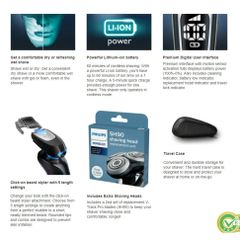 Máy Cạo Râu Điện Philips Norelco Shaver 9900 Pro - Cạo Sát, Thoải Mái Với Công Nghệ V-Track Precision Blade và Đầu Di Chuyển 8 Hướng