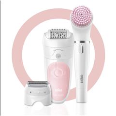 Máy Nhổ Lông Braun Silk-épil Beauty Set 5 6 trong 1 - Tẩy Lông, Cạo, Làm Sạch Da Mặt và Toàn Thân, Công Nghệ SensoSmart
