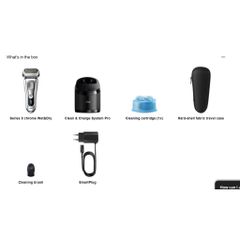 Máy cạo râu điện Braun Series 9 9376cc Wet & Dry - Cạo râu mượt mà, dễ dàng làm sạch, chính xác cao, made in Germany