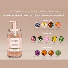 Sữa Tắm Trắng Da Cánh Hoa Hồng Damask Weilaiya 450ml - Chăm Sóc Da Dưỡng Ẩm, Nguyên Liệu Từ Bulgaria, Hương Nước Hoa Quyến Rũ
