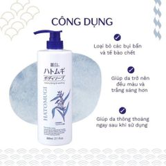 Sữa Tắm Hatomugi 800ml - Dưỡng Ẩm & Làm Sáng Da - Chăm Sóc Cơ Thể Nhập Khẩu Nhật Bản