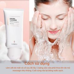 Sữa Rửa Mặt LANCI Sakura Cleanser 100g - Dịu Nhẹ, Làm Sạch Sâu, Cải Thiện Độ Ẩm, Dành Cho Da Nhạy Cảm