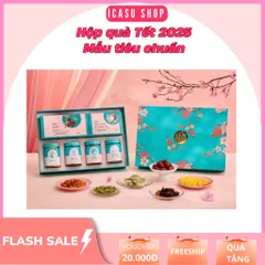Hộp quà Tết 2025 mẫu tiêu chuẩn  kèm thiệp chúc Tết thương hiệu Nhà Mứt