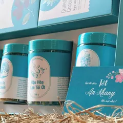 Hộp quà Tết 2025 mẫu tiêu chuẩn  kèm thiệp chúc Tết thương hiệu Nhà Mứt