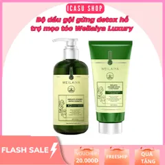 Bộ dầu gội xả gừng detox hỗ trợ mọc tóc Weilaiya Luxury