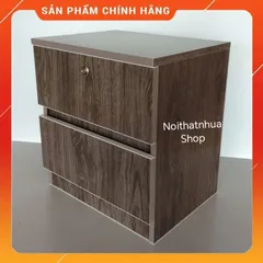 Tủ Đầu Giường 2 Ngăn Kéo Gỗ Óc Chó Cao Cấp - Đã Lắp Sẵn, Dễ Dàng Vệ Sinh, An Toàn, Tiện Lợi Cho Phòng Ngủ