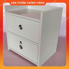 Tủ Đầu Giường Nhựa Cao Cấp 2 Ngăn Kéo Có Khóa Màu Trắng - Sản Phẩm Đã Lắp Sẵn, Tiện Ích Cho Không Gian Sống