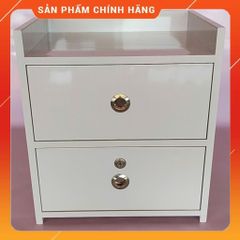 Tủ Đầu Giường Nhựa Cao Cấp 2 Ngăn Kéo Có Khóa Màu Trắng - Sản Phẩm Đã Lắp Sẵn, Tiện Ích Cho Không Gian Sống