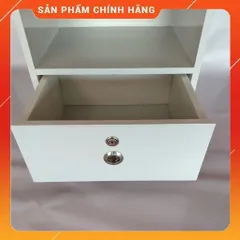 Tủ Đầu Giường Cao Cấp 1 Ngăn Kéo Có Khóa - Nhựa Bóng Mịn Màu Trắng Đã Lắp Sẵn, Tiện Lợi Cho Phòng Ngủ