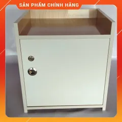 Tủ Đầu Giường 2 Ngăn Cánh Mở Màu Gỗ Sồi Trắng - Tiện Ích Trang Trí Phòng Ngủ, Hàng Đã Lắp Sẵn Chất Lượng Cao