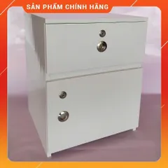 Tủ Đầu Giường Cỡ Lớn Màu Trắng 50x40x40 - Đã Lắp Sẵn, Nhựa Cao Cấp, Thiết Kế Hiện Đại, Tiện Lợi Cho Phòng Ngủ