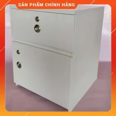 Tủ Đầu Giường Cỡ Lớn Màu Trắng 50x40x40 - Đã Lắp Sẵn, Nhựa Cao Cấp, Thiết Kế Hiện Đại, Tiện Lợi Cho Phòng Ngủ