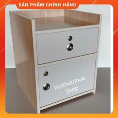Tủ Đầu Giường Cỡ Lớn Đỉnh Lõm 50x40x40 Màu Gỗ Sồi - Đã Lắp Sẵn, Tiện Lợi, Sang Trọng, Hàng Loại 1