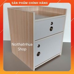 Tủ Đầu Giường Cỡ Lớn Đỉnh Lõm 50x40x40 Màu Gỗ Sồi - Đã Lắp Sẵn, Tiện Lợi, Sang Trọng, Hàng Loại 1
